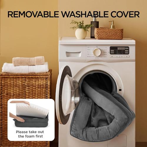 Bedsure Orthopedic Dog Beds Large Sized Dog - Washable Large Dog Cat Bed Waterproof, Comfort Dogs Couch Sofa with Washable Removable Cover, Pet Bed with Nonskid Bottom, Dark Grey, 35