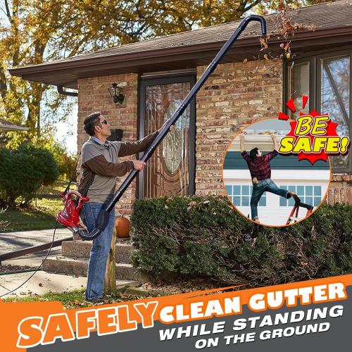 Sealegend Universal Gutter Cleaning Kit for Leaf Blowers with New Supportive Structure Vacuum Attachment for Blower Gutter Cleaning Tools from The Ground Leaf Reomver, 11 Feet