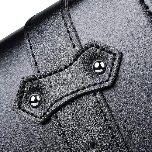 Astra Depot 1X Left PU Leather Motorcycle Solo Swingarm Side Tool Bag Saddlebag with Pannier Pouch Compatible with Harley Sportster XL883 XL1200