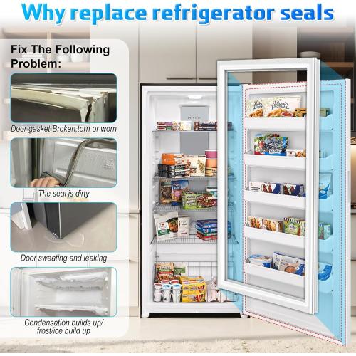 Upgraded 41.62x28.5 242193206 Refrigerator Fresh Food Door Gasket Comapatible with Frigidaire Ken-more Cro-sley Refrigerator Door Gasket Seal AP5806733,PS9493819 FFTR1828SP3A,FFTR1828SE0,CRT185SS1