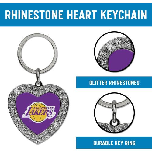 Rico Industries NCAA Team Color Rhinestone Heart Keychain - Great Accessory