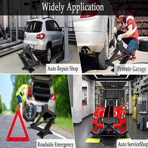 Scissor Jack for Car-3T丨Car Jack Kit-Tire Jack丨Portable,丨deal for SUV and Auto-with Crank Handle丨Heavy Duty Material,Black