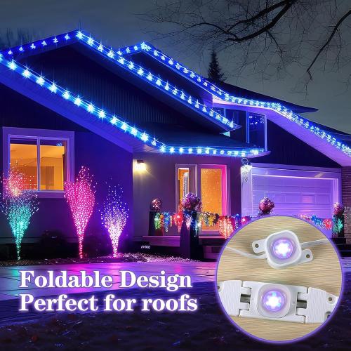 Nuanchu 99 Pcs Light Clips Set Compatible with Govee Pro H706 H806, 90 Mounting Clips & 9 Gable Light Bracket with 240 Screws Compatible with Govee Pro Outdoor Lights 100ft (White)