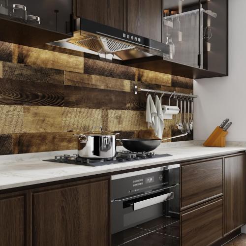LACHEERY Butcher Block Countertop Contact Paper 160 x 24 Inch Wide Brown Wood Look Contact Paper for Countertops Counter Top Thick Shiplap Wallpaper Wood Grain Peel and Stick Wallpaper for Bathroom