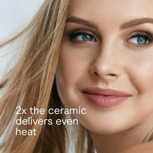 Conair Double Ceramic Flat Iron, 1-Inch Flat Iron Hair Straightener, Five Heat Settings, Extra Long Floating Plates, White