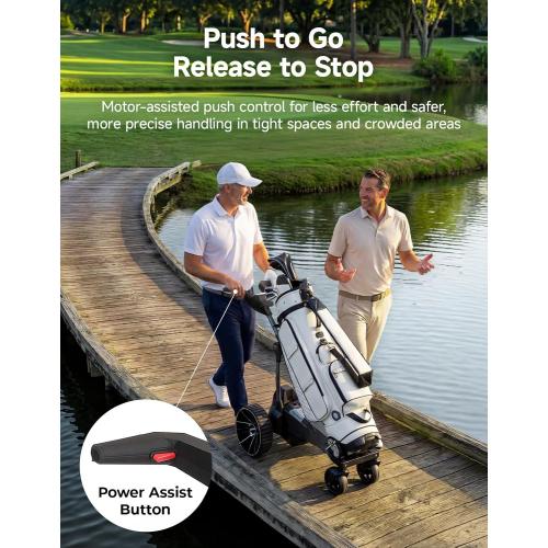 KEMIMOTO ApexR Electric Golf Cart with Power Assist Mode, 36 Hole Battery