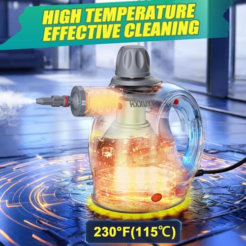 Multi-Surface Handheld Pressurized Steam Cleaner with 13 PCS Accessory ，Portable Steamer for Cleaning, Multipurpose Steam Cleaner for Home/Car/Bathroom/Grease/Upholstery/Floor/Grout and More (Green)