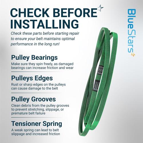 [Upgraded Grip120] BlueStars 604817 Mower Deck Belt 5/8 x 143.75