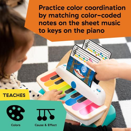Baby Einstein and Hape Magic Touch Wooden Toy Piano, Montessori Musical Learning Toy for Babies and Toddlers 6mo