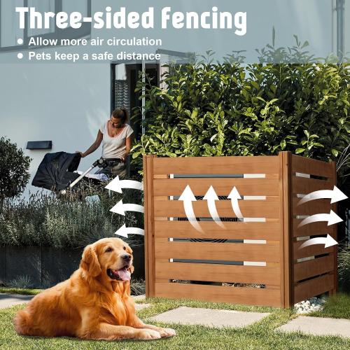 Air Conditioner Fence,Wooden Privacy Fence,3 Panels 48 Lx48 Wx39 H,Wood Compost bin,Suitable for Outdoor Trash Cans,AC, Pool Equipment Enclosures