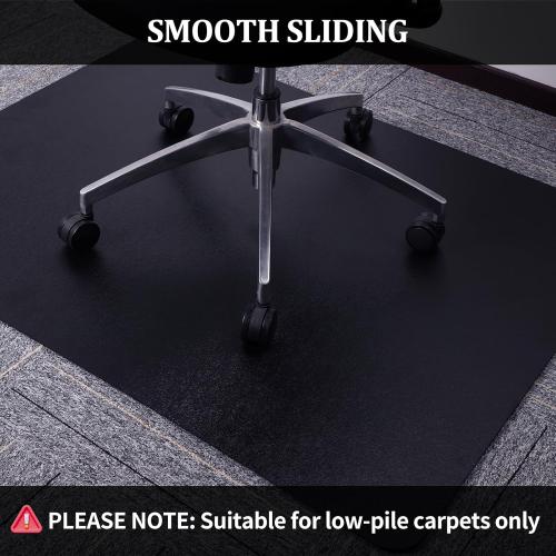 Tydle Chair Mat for Carpet, 60 x 46 Non-Slip Chair Mat for Carpeted Floors, Heavy Duty Computer Under Desk Plastic Floor Mat with Grips, Carpeted Floor Protector for Home Office (Black)