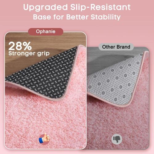 Ophanie Pink Rug for Bedroom Girls, Kids Fluffy Kawaii Fuzzy Furry Shag Area Rug, Cute Plush Soft Shaggy Bedside Indoor Floor 4x6 Carpet for Teen Nursery Dorm Home Room Decor Aesthetic