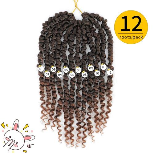 Fulcrum Passion Twist Hair 10 Inch, 8 Packs Passion Twist Crochet Hair for Black Women, Prelooped Crochet Twist Hair with Curly Ends (10Inch, T30#)