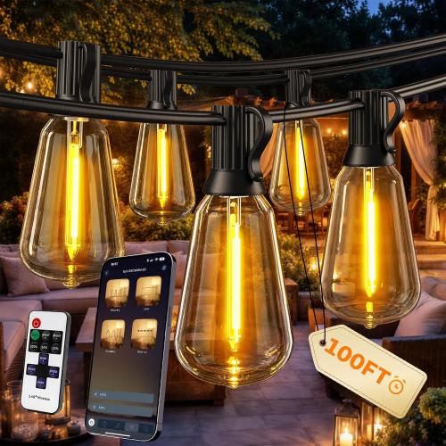 Outdoor String Lights, 100 FT Patio Lights for Outside