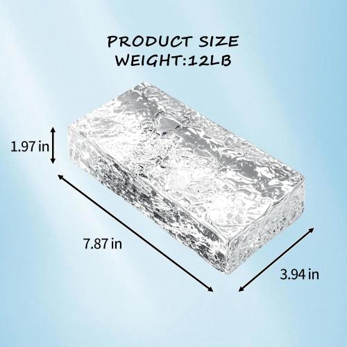4 Pack-Size 7.9x3.9x2 High Transparency ice Crystal Patterned Rectangular Solid Glass Brick - Used in Building Fields Such as Wall partitions, as Well as for DIY Lighting fixtures, DIY Tables etc.