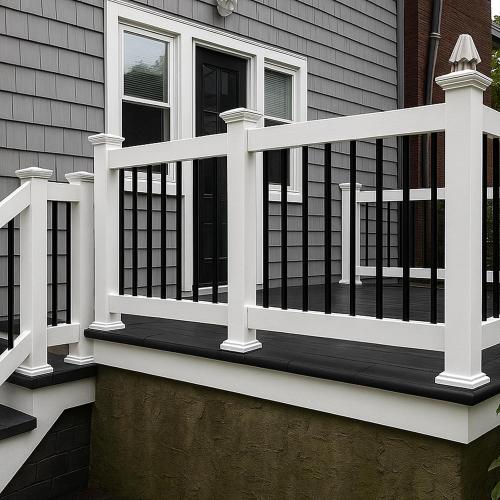 8 Packs 4x4 Inches Vinyl Post Skirt Split Style Base Cover Column Wraps, Fence White Post Cover for Hand and Stair Rails Porch Deck Base