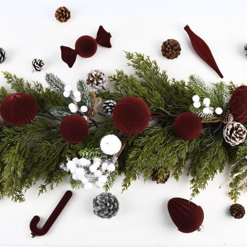 Velvet Ornaments for Christmas Tree Decorations - Brown Flocked Christmas Ornament Set for Winter Holiday Decor - Shatterproof Xmas Balls Ornaments Bulk - Pack of 24
