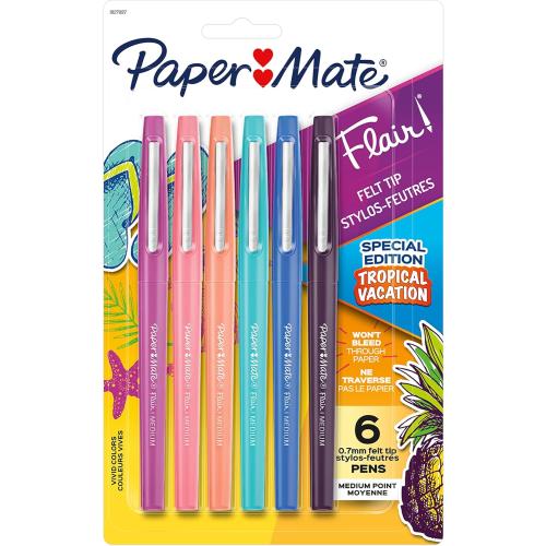 Paper Mate Flair Felt Tip Pens, Medium Point, Limited Edition Candy Pop Pack, Pack of 6 (1979425)