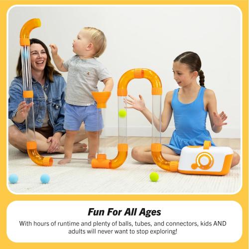 Fat Brain Toys The Original Air Toobz, Air-Powered STEM Building Toys for Kids & Teens, Kids Building Toys, STEM Toys for 3  Year Old