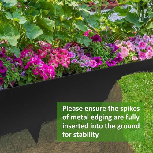 Hugeleaf Metal Landscape Edging, 6.5” H Metal Edging for Landscaping | with 11Pcs Stakes, 40” L Metal Garden Edging Pack of 10 ( 33 Feet Total Length)