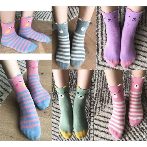 Hzcojulo Kids Toddler Big Little Girls Fashion Cotton Crew Cute Socks -5 Pairs