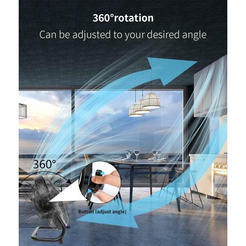 BEESTAR Battery Operated Fan, Rechargeable Floor Fan, Metal Blade Run Up to 30 Hours,15600 mAh Battery Powered Fan for Garage, Backyard, Camping, Travel,Black (Black)