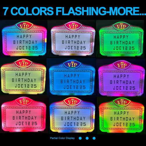 Bottle Service Lights, Custom Wedding Sign with 4 Interchangeable Letter Sets & 1 Numbers Set, LED Handheld Marquee Sign for Birthdays, Bachelorette & Club Nights & Party Photos(VIP)