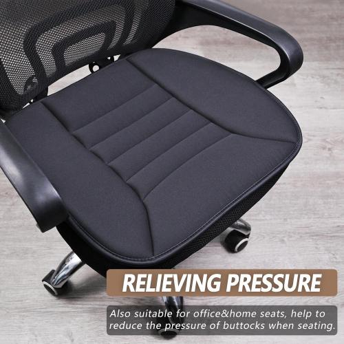 Car Seat Cushion Pad 1.2 Thick Comfort Seat Protector for Car Driver Seat Office Chair Home Use Memory Foam Seat Cushion with Non Slip Bottom,  Dark Gray