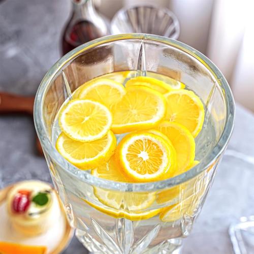 Clear 0.8 Gallon Glass Drink Dispenser for Parties 3L Crytal Iced Beverage Dispenser with Spigot Wedding Beverage Server for Party Bar