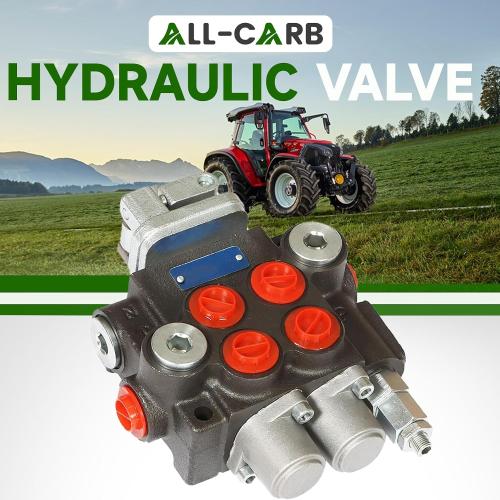 2S-11GPM Cast Iron Hydraulic Directional Control Valve, Double Acting, Spring Return, Adjustable Relief, 3600PSI, 11GPM, BSPP, 5 Ports, Tractors, Loaders, Tanks