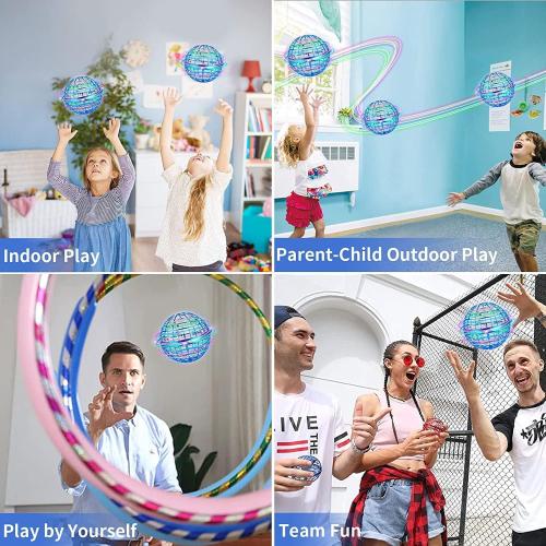2025 Upgraded Flying Orb Ball - Hover Drone Boomerang Ball for Kids & Adults, Fun Indoor/Outdoor Flying Experience for Gifts,Christmas Surprises for Boys and Girls (Blue)