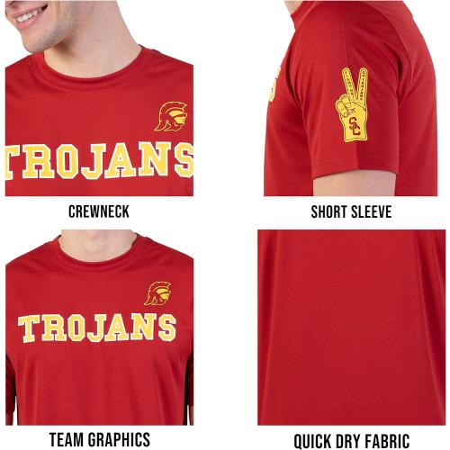 Ultra Game NCAA Mens NCAA Official Short Sleeve Polo Shirt with Letter Print