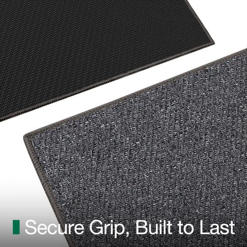 Ultra Thin Indoor Door Mat for Entrance 32x48, Non Slip Entryway Mat, Low Profile Doormat, Unique Herringbone Design Carpet for Inside, Patio, Porch, Charcoal Gray