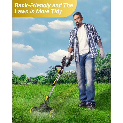 Cordless Weed Wacker with Brushless Motor, 10 Inch 3-in-1 Grass Trimmer& Edger & Lawn Mower with 4.0Ah Battery and Charger (One 4.0AH battry)