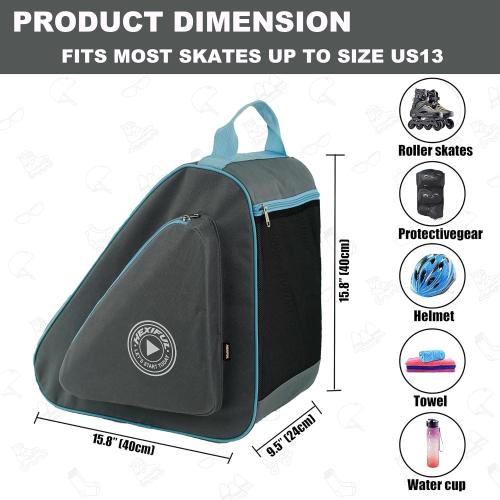 Skate Bag for Ice, Inline, Roller & Quad Skates - Kids & Adults