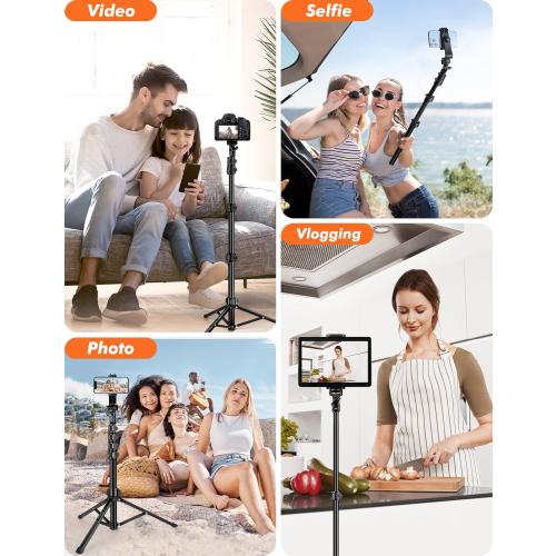 71 Tripod for iPhone, Phone Tripod Selfie Stick with Remote, Cell Phone Tripods & Tall Travel Tripods for Recording Video Selfies Photo, Compatible with iPhone 17 16 15 14 Pro Max 13 Android