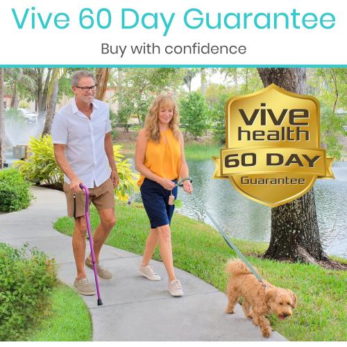Vive Walking Cane for Women, Men, Elderly - Patented Offset Grip - Lightweight Adjustable Walking Aid with a Non-Slip Tip - Sturdy Balancing Mobility Aid for Seniors