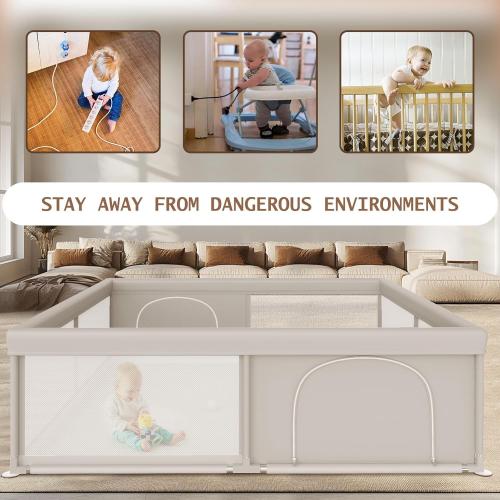 79x79 Inch Large Baby Playpen, Playpens for Babies and Toddlers, Indoor & Outdoor Extra Large Kids Activity Center, Baby Play Yard with Zipper Gates
