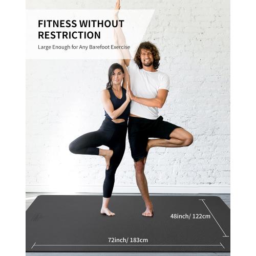 CAMBIVO Yoga Mat 72 x 48 Large Workout Mat for Home Gym Flooring | 6mm-12mm (0.24-0.48) Extra Thick Exercise Mat for Apartment Fitness | High-Density TPE Cushioning for Joint Protection