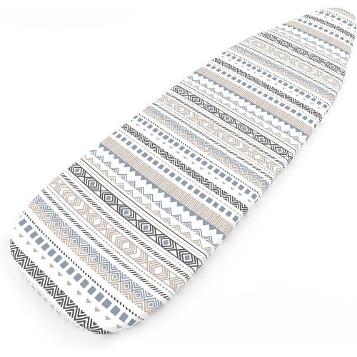 Encasa XO Ironing Board Cover and Pad 49x18 - Thick 3mm Felt Padding, Drawstring Tightening & Lock, Easy Fit, Scorch & Stain Resistant, Fits Wide Ironing Board - Aztec