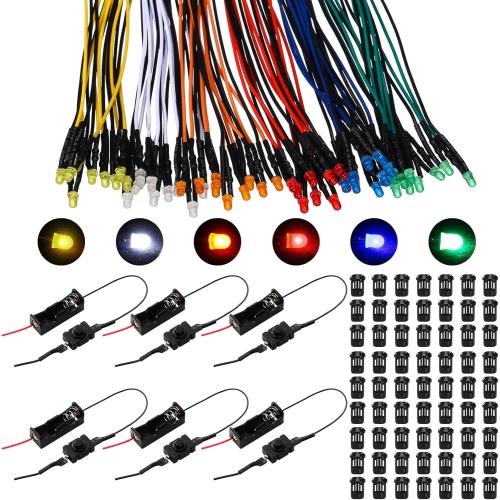 Pcs Pre Wired 12V LED Light Kit Battery Holders Craft, 3 mm