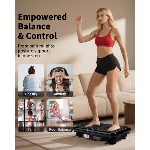Shake Plate Vibration Exercise Machine for Lymphatic Drainage Massager & Weight Loss, 400 lbs Capacity Whole Body Vibrating Plate Workout for Women and Men