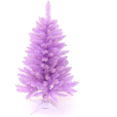 Small Christmas Tree 3FT Artificial Desktop Xmas Tree for Holiday Decor 160 Branch Tips,Purple