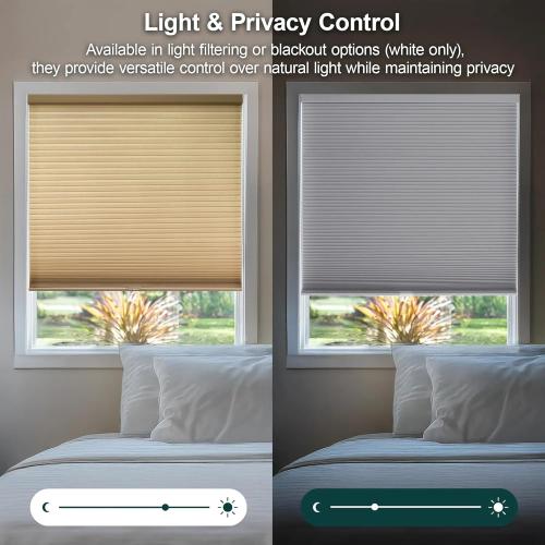 SBARTAR Cellular Shades , Window Blinds Cordless , Blinds for Windows , Window Shades for Home , Window Coverings , Cellular Blinds , Door Blinds , Morning Croissant, 46W X 48H