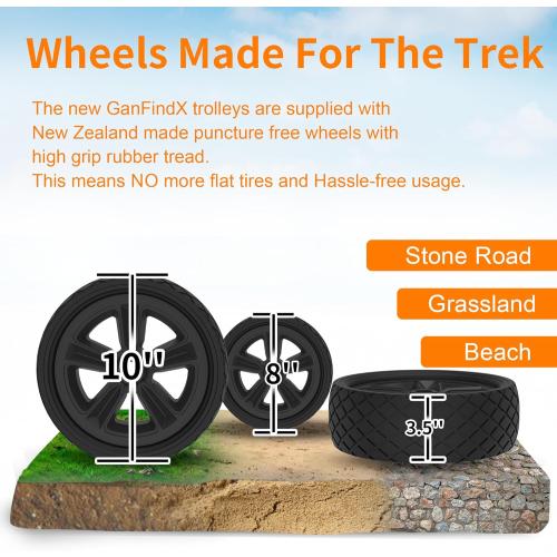 GanFindX Detachable Height-Enhancing Kayak Cart| Puncture-Resistant Tires | 250 Lb Weight Rating