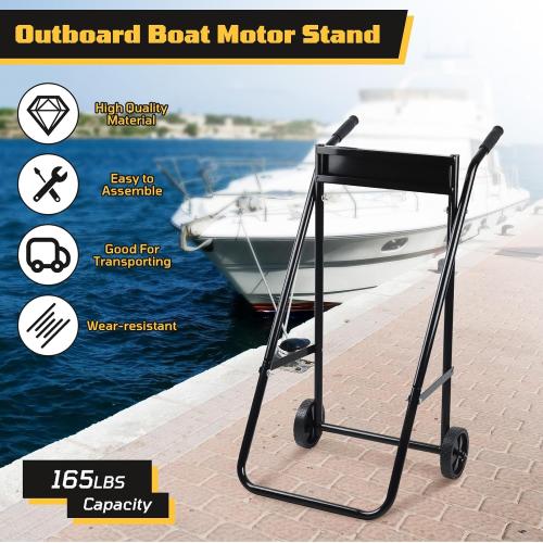 Outboard Boat Motor Stand,Outboard Motor Stand,165LB Load Outboard Motor Carrier,Boat Motor Stand with Wheels,Portable Boat Motor Engine Trolley for Motor Repair, Maintenance,Storage
