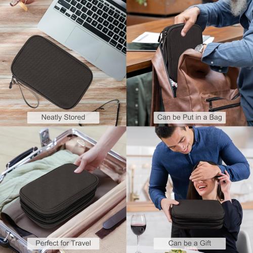Coffee FYY Electronic Organizer, Large Travel Cable Organizer Bag Pouch Electronic Accessories Carry Case Portable Waterproof Double Layers All-in-One Storage Bag for Cable, Cord, Charger, Phone, Coffee