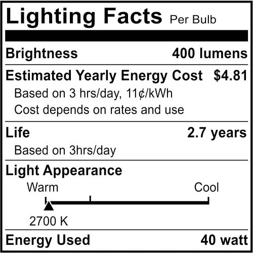 Oven Light Bulb – 40 Watt Appliance Replacement Bulbs for Oven, Stove, Refrigerator, Microwave. Incandescent - High Temp G45 E26/E27 Socket -Warm White - 400 Lumens - Clear.2 Pack