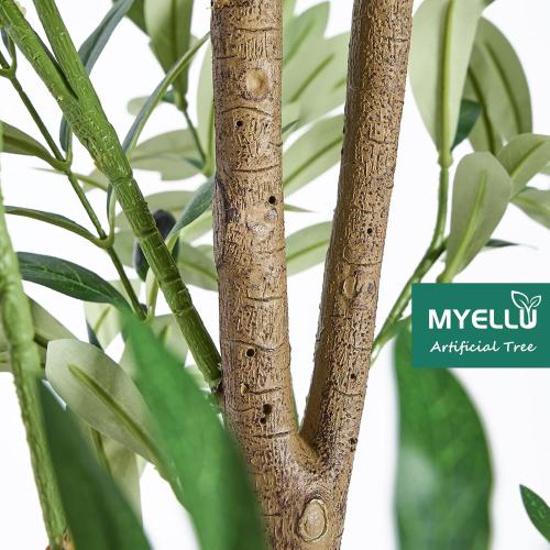 7FT Olive Tree Artificial Plant Decor - Tall Fake Tree for Home Decor Faux Plant Indoor 2000 Leaves Artificial Olive Tree for Living Room Bedroom Office Live Streams Decorative Modern Greenery