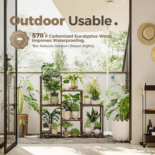 Size 3 tier Bamworld Plant Stand Indoor Plant Shelf Outdoor Wood Plant Rack for Multiple Plants 3 Tiers Ladder Plant Holder for Living Room Patio Boho Home Decor for Gardening